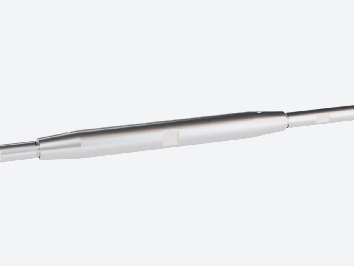 The turnbuckle with conical nuts on both rods (rendering)